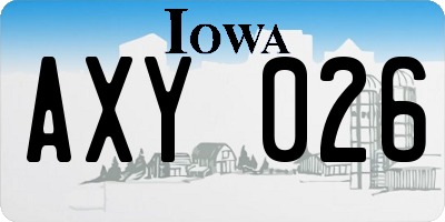 IA license plate AXY026