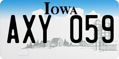 IA license plate AXY059