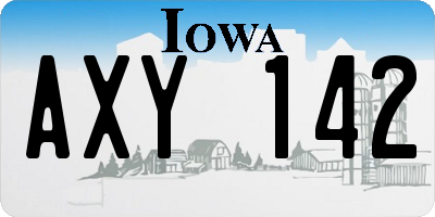 IA license plate AXY142