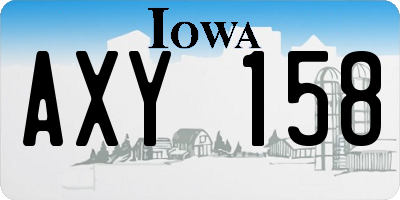 IA license plate AXY158