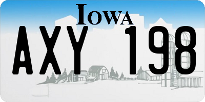 IA license plate AXY198