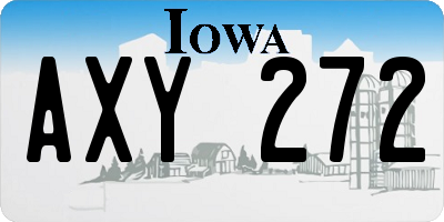 IA license plate AXY272