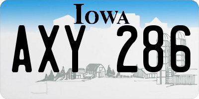 IA license plate AXY286