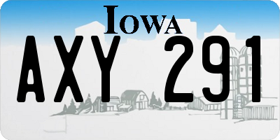 IA license plate AXY291