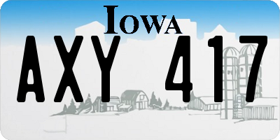 IA license plate AXY417