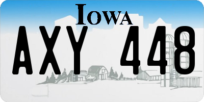 IA license plate AXY448