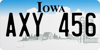 IA license plate AXY456