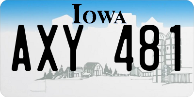 IA license plate AXY481