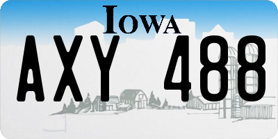 IA license plate AXY488