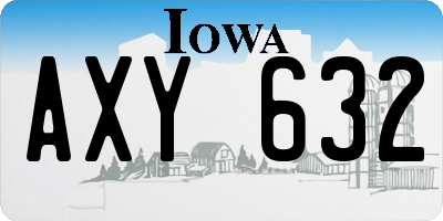 IA license plate AXY632