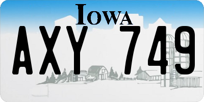 IA license plate AXY749