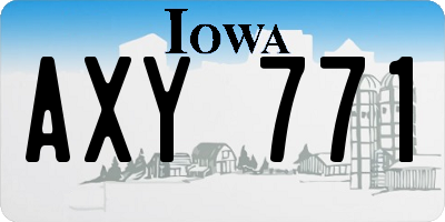 IA license plate AXY771
