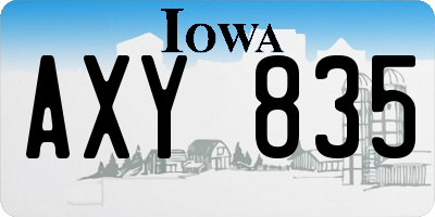 IA license plate AXY835