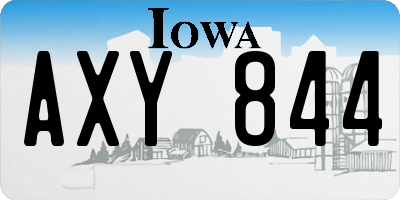 IA license plate AXY844