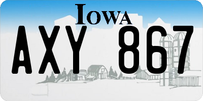 IA license plate AXY867