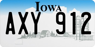 IA license plate AXY912