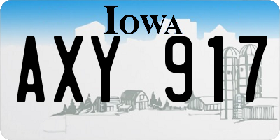 IA license plate AXY917