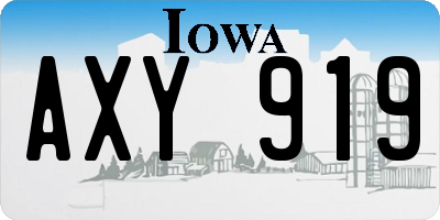 IA license plate AXY919