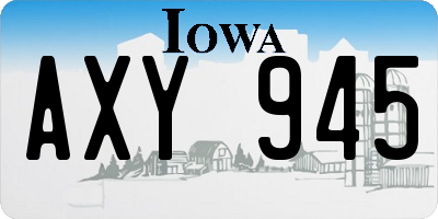 IA license plate AXY945