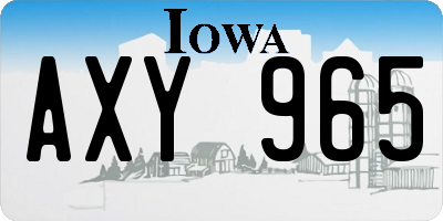IA license plate AXY965