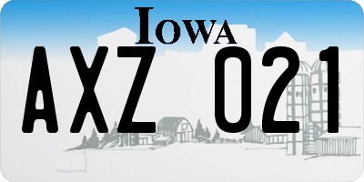 IA license plate AXZ021