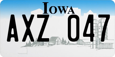 IA license plate AXZ047