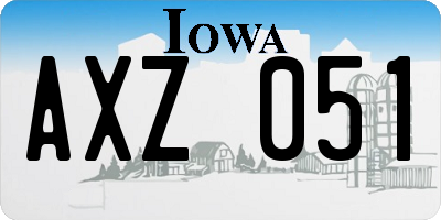 IA license plate AXZ051