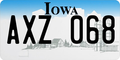 IA license plate AXZ068