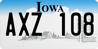 IA license plate AXZ108