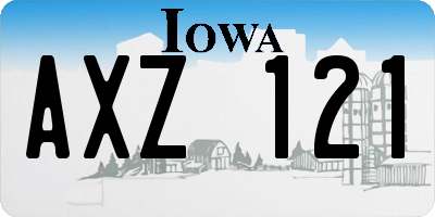 IA license plate AXZ121
