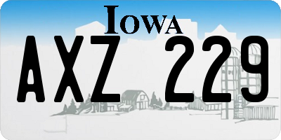 IA license plate AXZ229