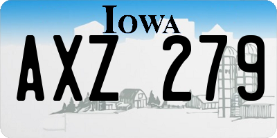 IA license plate AXZ279