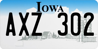 IA license plate AXZ302