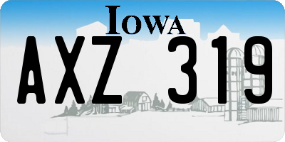 IA license plate AXZ319