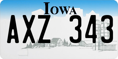 IA license plate AXZ343