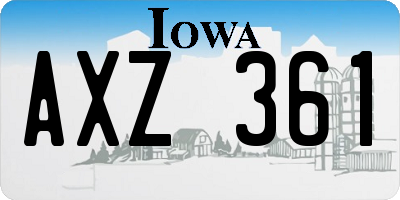 IA license plate AXZ361