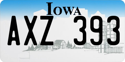 IA license plate AXZ393