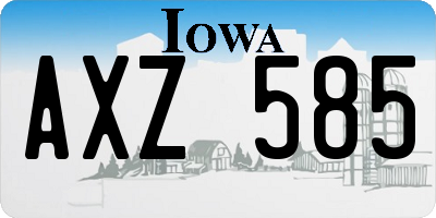 IA license plate AXZ585