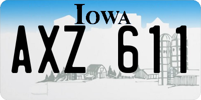 IA license plate AXZ611