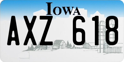 IA license plate AXZ618