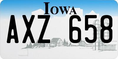 IA license plate AXZ658