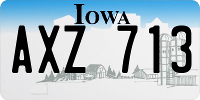IA license plate AXZ713