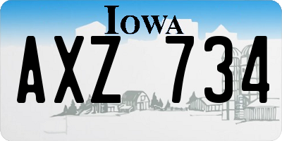 IA license plate AXZ734