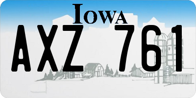 IA license plate AXZ761