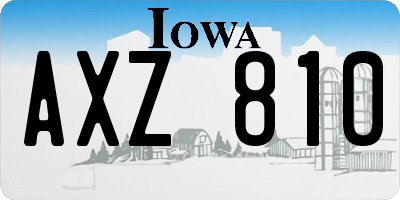 IA license plate AXZ810