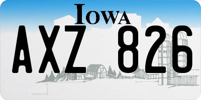 IA license plate AXZ826