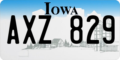 IA license plate AXZ829