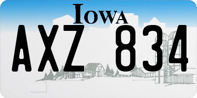 IA license plate AXZ834