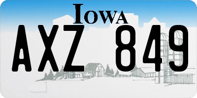 IA license plate AXZ849
