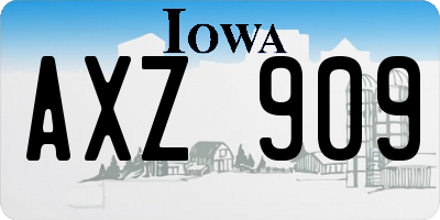 IA license plate AXZ909